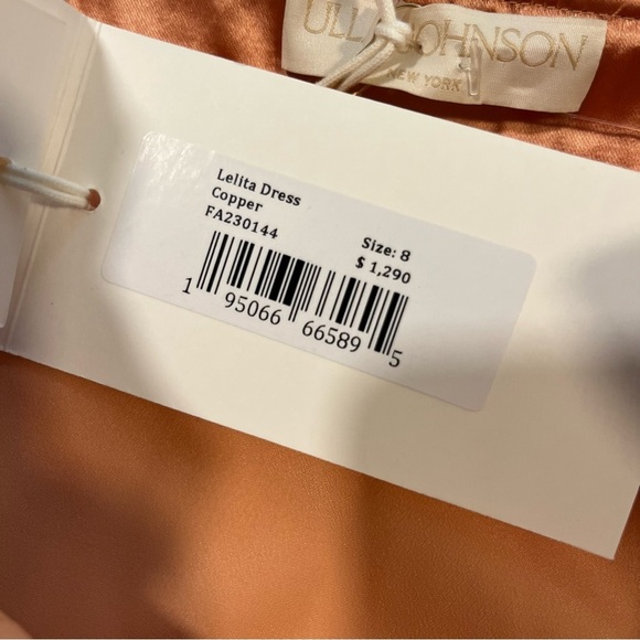 ULLA JOHNSON Lelita dress midi satin copper 8 off shoulder cocktail NWT formal - Picture 16 of 16